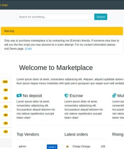 Eckmar’s Dark Web Marketplace Script (Latest Version)