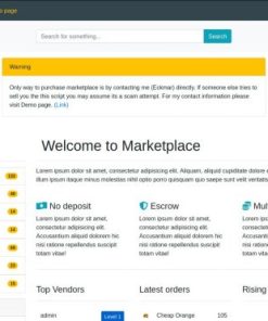 Eckmar’s Dark Web Marketplace Script (Latest Version) – UNIVERSAL